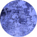 Round Oriental Blue Industrial Rug, urb2812blu