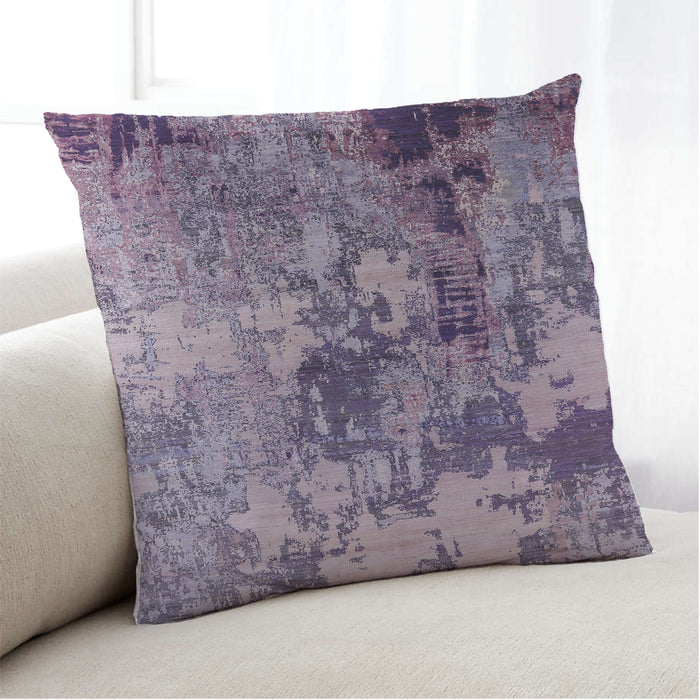 Lifestyle Image of Mid-Century Modern Urban Square Purple Throw Pillow, 18 inch by 18 inch, pwurb2812