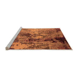 Sideview of Machine Washable Oriental Orange Industrial Area Rugs, wshurb2812org
