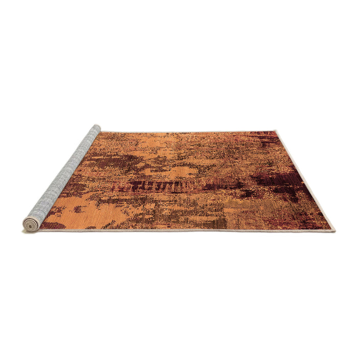 Sideview of Machine Washable Oriental Orange Industrial Area Rugs, wshurb2812org