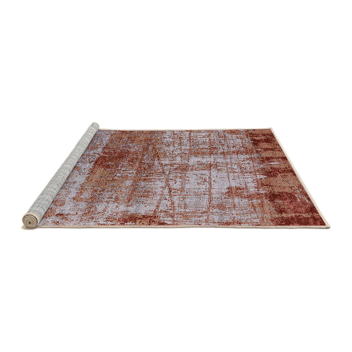 Sideview of Machine Washable Industrial Modern Red Rug, wshurb2813