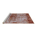 Sideview of Machine Washable Industrial Modern Red Rug, wshurb2813