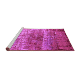 Sideview of Machine Washable Oriental Pink Industrial Rug, wshurb2813pnk