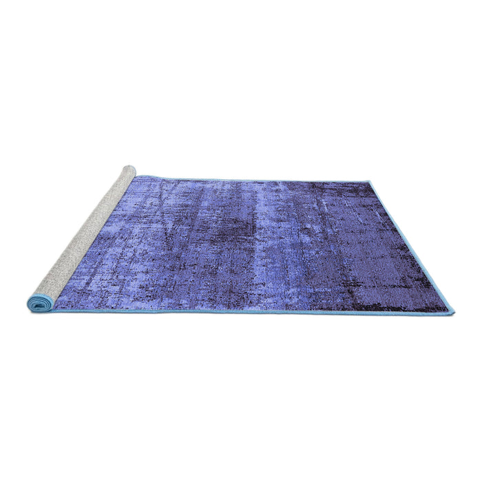 Sideview of Machine Washable Oriental Blue Industrial Rug, wshurb2813blu