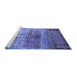 Sideview of Machine Washable Oriental Blue Industrial Rug, wshurb2813blu