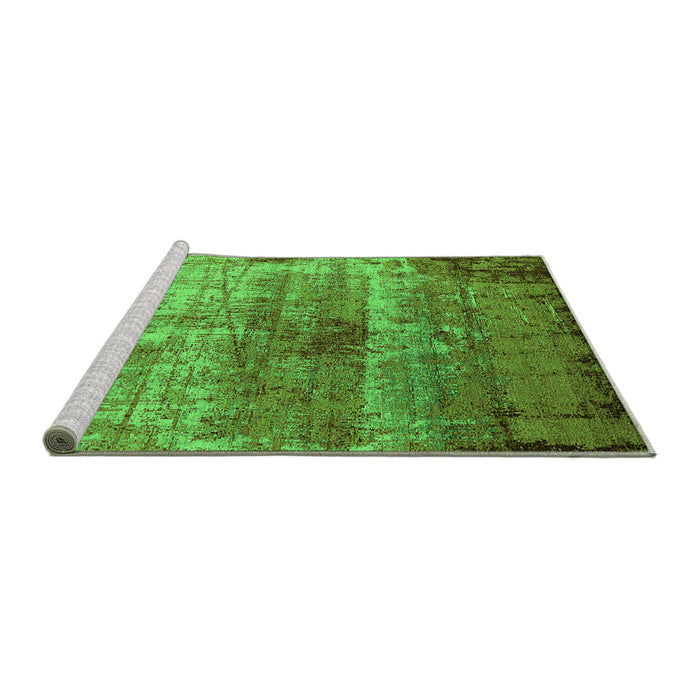 Sideview of Machine Washable Oriental Green Industrial Area Rugs, wshurb2813grn