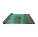 Sideview of Oriental Turquoise Industrial Rug, urb2813turq