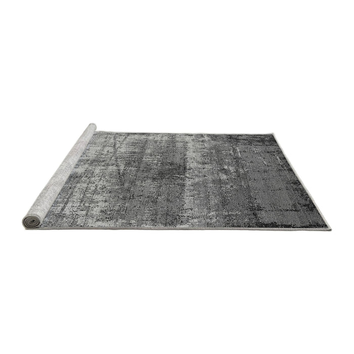Sideview of Machine Washable Oriental Gray Industrial Rug, wshurb2813gry