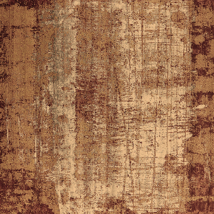 Square Machine Washable Oriental Brown Industrial Rug, wshurb2813brn