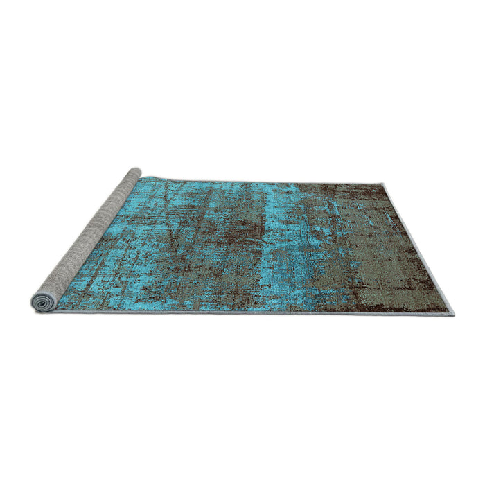 Sideview of Machine Washable Oriental Light Blue Industrial Rug, wshurb2813lblu