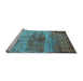 Sideview of Machine Washable Oriental Light Blue Industrial Rug, wshurb2813lblu