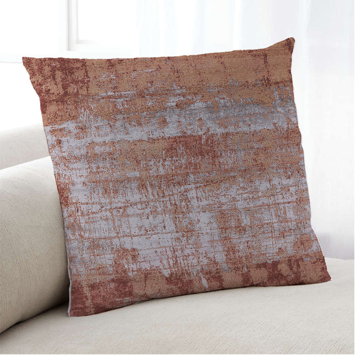 Lifestyle Image of Mid-Century Modern Urban Square Red Throw Pillow, 18 inch by 18 inch, pwurb2813