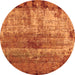 Round Oriental Orange Industrial Rug, urb2813org