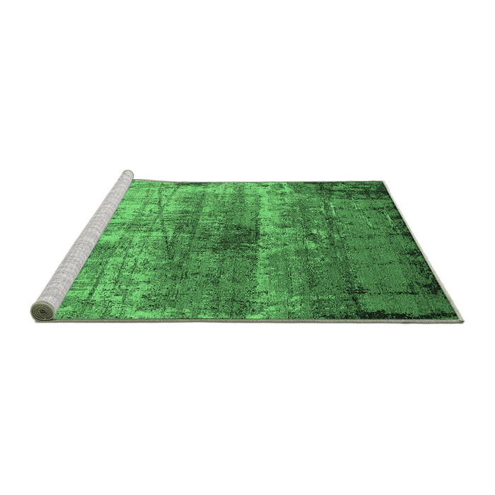 Sideview of Machine Washable Oriental Emerald Green Industrial Area Rugs, wshurb2813emgrn