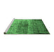 Sideview of Machine Washable Oriental Emerald Green Industrial Area Rugs, wshurb2813emgrn