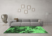 Machine Washable Oriental Emerald Green Industrial Area Rugs in a Living Room,, wshurb2814emgrn