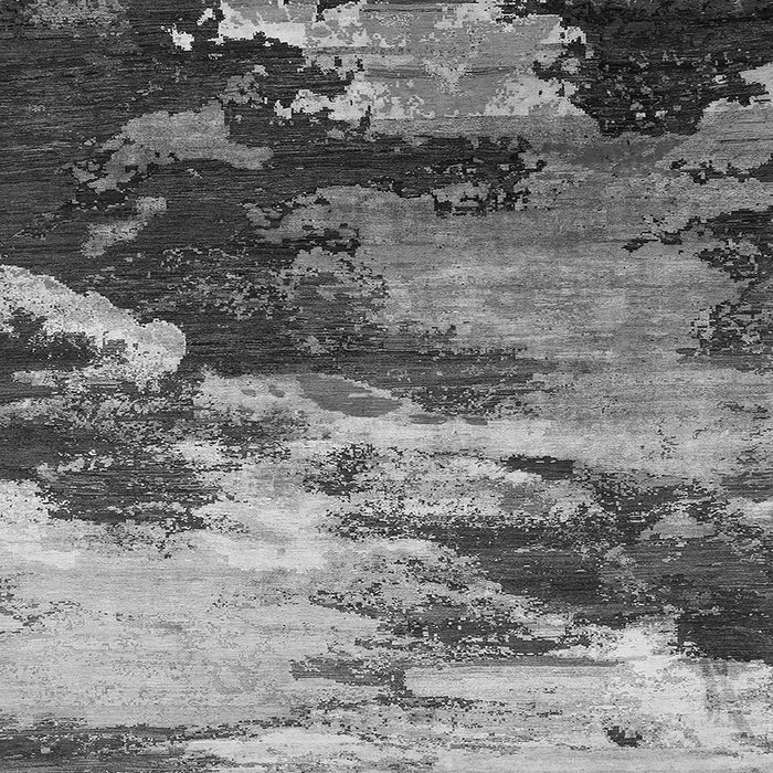 Square Machine Washable Oriental Gray Industrial Rug, wshurb2814gry