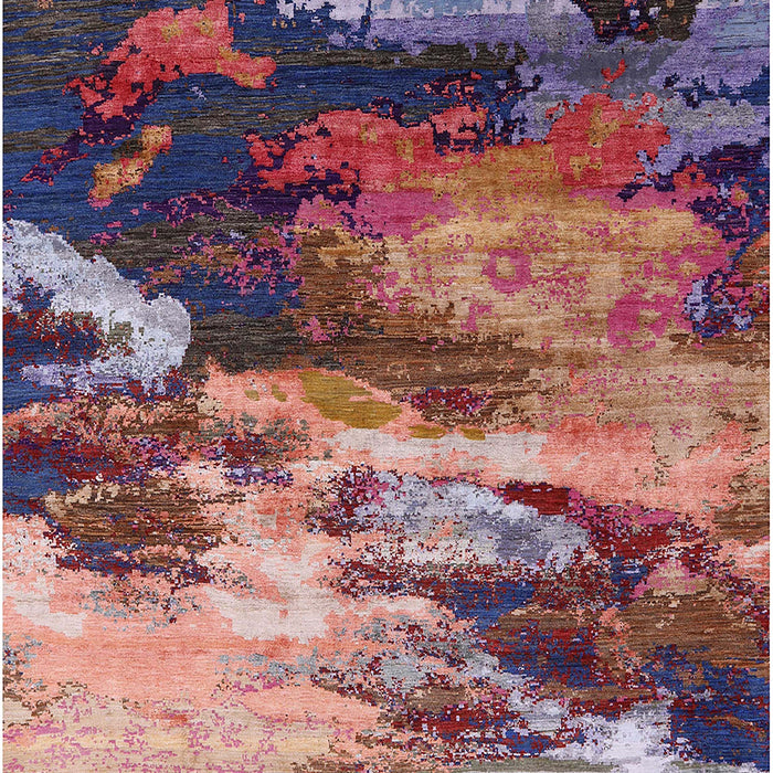 Mid-Century Modern Dark Raspberry Purple Oriental Rug, urb2814