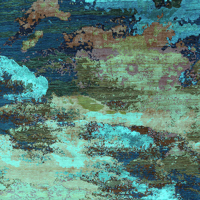 Oriental Turquoise Industrial Rug, urb2814turq