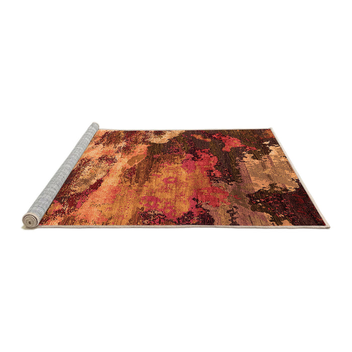 Sideview of Machine Washable Oriental Orange Industrial Area Rugs, wshurb2814org