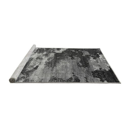 Sideview of Machine Washable Oriental Gray Industrial Rug, wshurb2814gry