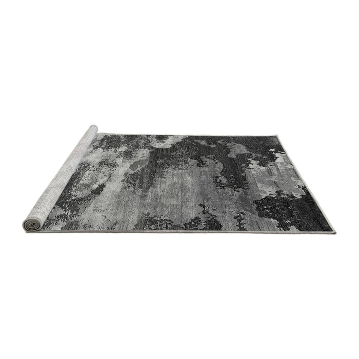 Sideview of Machine Washable Oriental Gray Industrial Rug, wshurb2814gry
