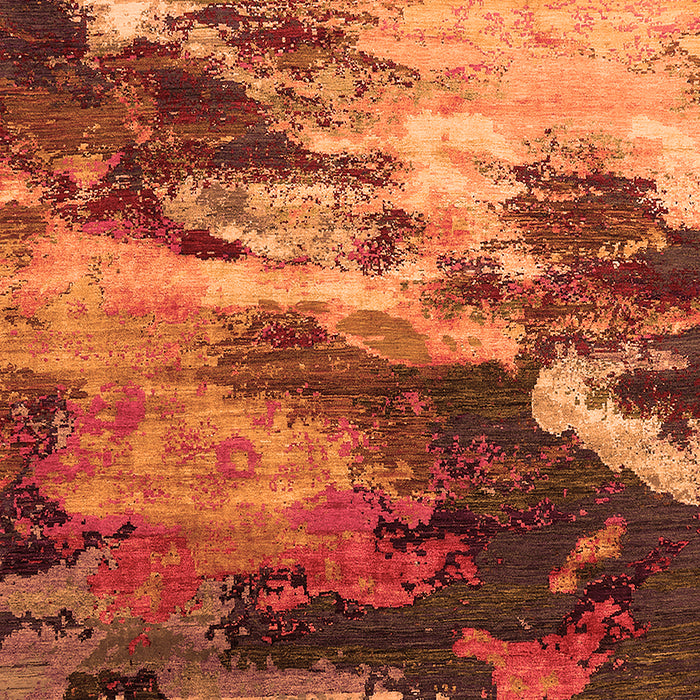 Machine Washable Oriental Orange Industrial Area Rugs, wshurb2814org