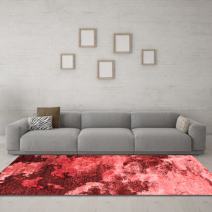 Industrial Red Washable Rugs