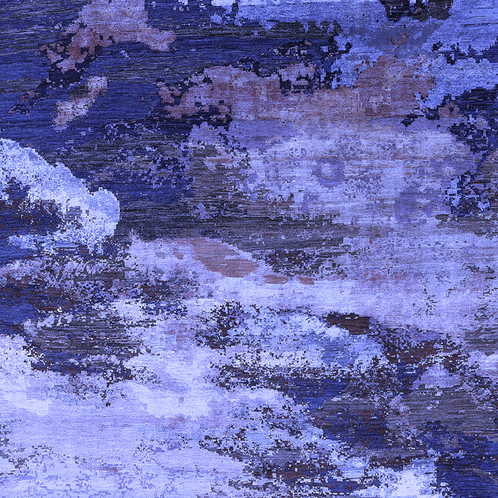 Machine Washable Oriental Blue Industrial Rug, wshurb2814blu