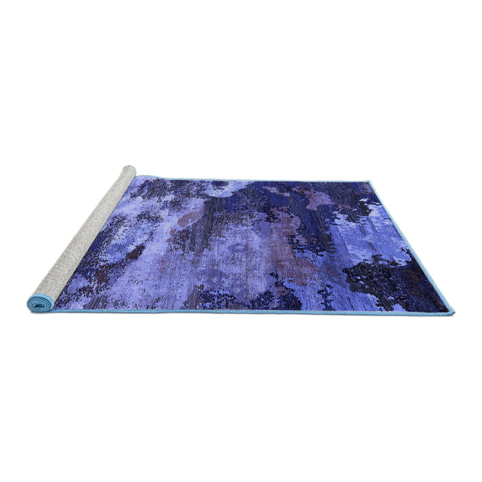 Sideview of Machine Washable Oriental Blue Industrial Rug, wshurb2814blu