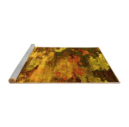 Sideview of Machine Washable Oriental Yellow Industrial Rug, wshurb2814yw