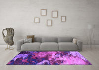 Machine Washable Oriental Purple Industrial Rug, wshurb2814pur