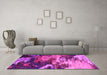 Machine Washable Oriental Pink Industrial Rug in a Living Room, wshurb2814pnk