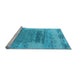 Sideview of Machine Washable Oriental Light Blue Industrial Rug, wshurb2815lblu