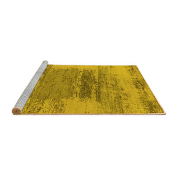Sideview of Machine Washable Oriental Yellow Industrial Rug, wshurb2815yw