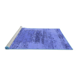 Sideview of Machine Washable Oriental Blue Industrial Rug, wshurb2815blu