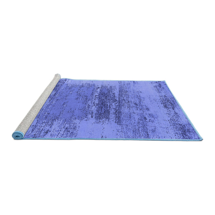Sideview of Machine Washable Oriental Blue Industrial Rug, wshurb2815blu