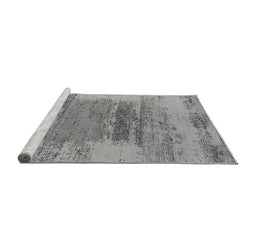 Sideview of Machine Washable Oriental Gray Industrial Rug, wshurb2815gry