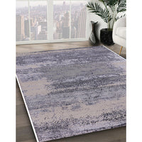 Mid-Century Modern Mist Blue Oriental Rug, urb2815