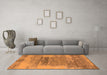 Machine Washable Oriental Orange Industrial Area Rugs in a Living Room, wshurb2815org