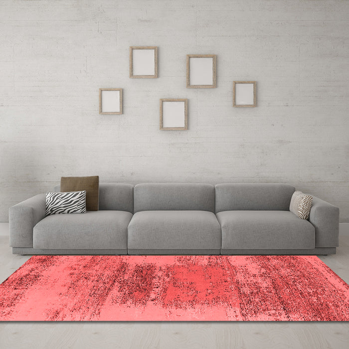 Industrial Red Washable Rugs