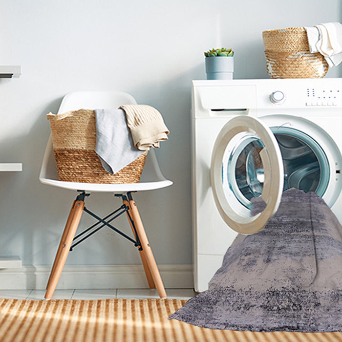 Machine Washable Industrial Modern Mist Blue Rug in a Washing Machine, wshurb2815