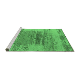 Sideview of Machine Washable Oriental Emerald Green Industrial Area Rugs, wshurb2815emgrn
