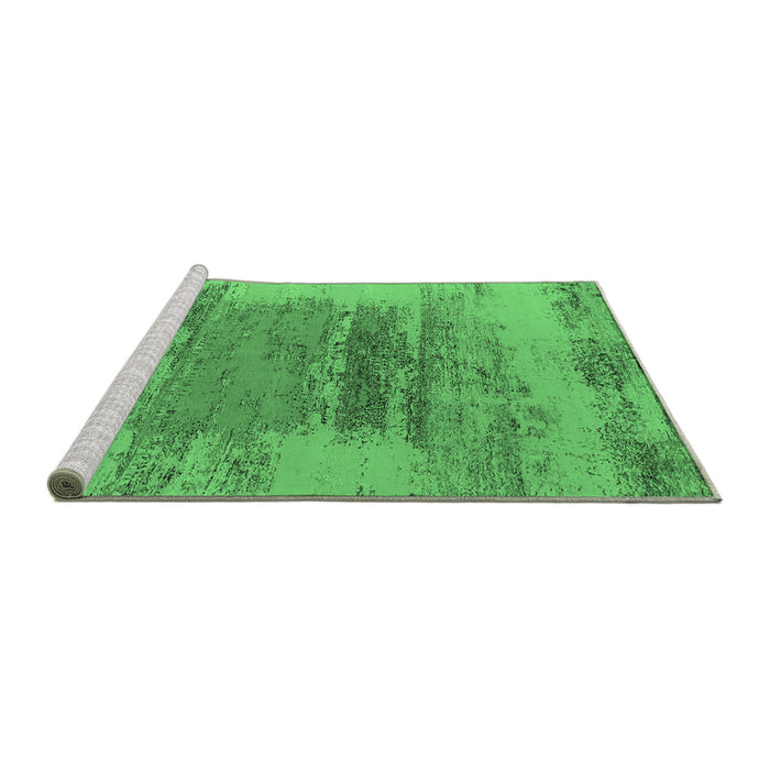 Sideview of Machine Washable Oriental Emerald Green Industrial Area Rugs, wshurb2815emgrn