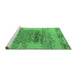 Sideview of Machine Washable Oriental Emerald Green Industrial Area Rugs, wshurb2815emgrn