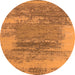 Round Oriental Orange Industrial Rug, urb2815org