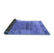 Sideview of Oriental Blue Industrial Rug, urb2815blu