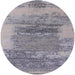 Round Machine Washable Industrial Modern Mist Blue Rug, wshurb2815