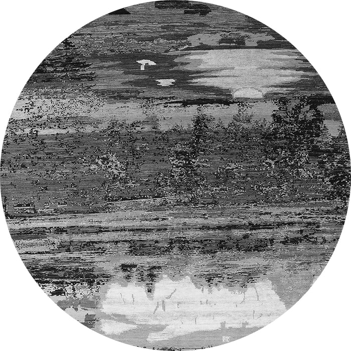 Round Oriental Gray Industrial Rug, urb2816gry