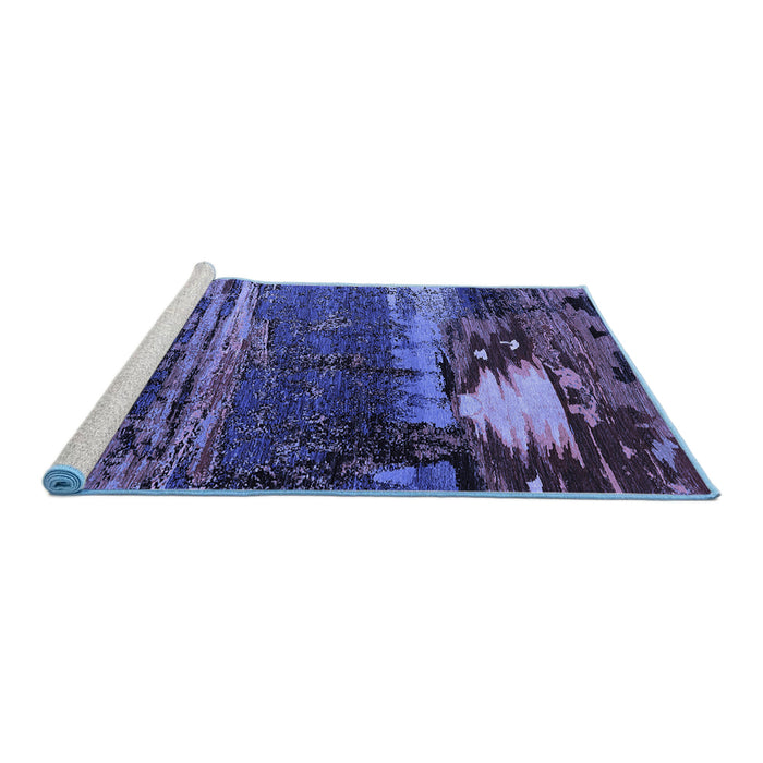 Sideview of Machine Washable Oriental Blue Industrial Rug, wshurb2816blu
